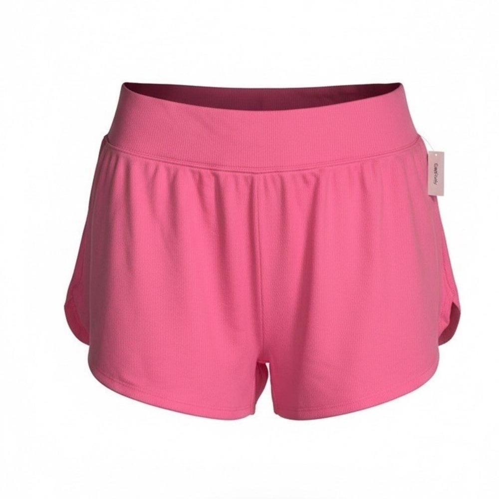 GapBody‎ Womens Hot Pink Ribbed Dolphin Shorts Elastic Waist New S 825459-02-1
